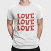 Love Love Love Retro T-shirt | Hartlettertype Valentijnsdag Shirt