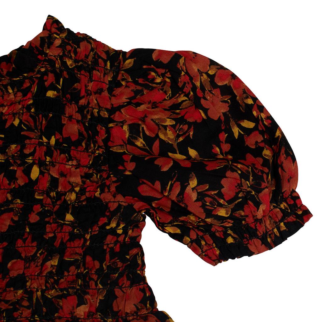 Vestido Fruncido Manga Corta 780201 para Bebé Niña