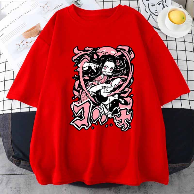 Fashion Anime Demon Slayer Tanjirou Kamado T-shirt Unisex Kawaii Kimetsu No Yaiba Nezuko Tshirt Unisexga Rengoku Graphic T Shirt