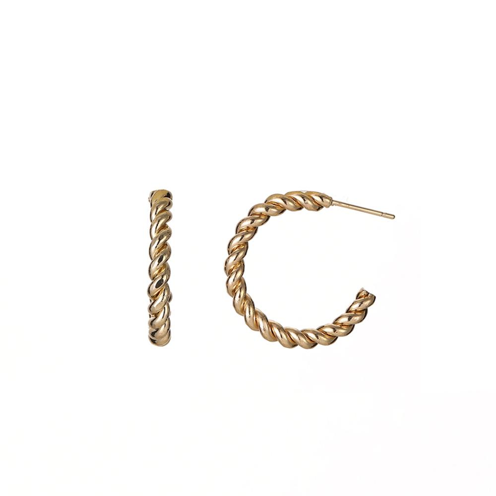 Earrings, Fashion Trend Plain Ring Gold Twist Twist C-Earrings Earrings Earrings Earrings Women'S