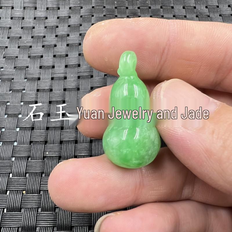 Green Jade Pendant Necklace - Gourd, Bean, and Vase Designs