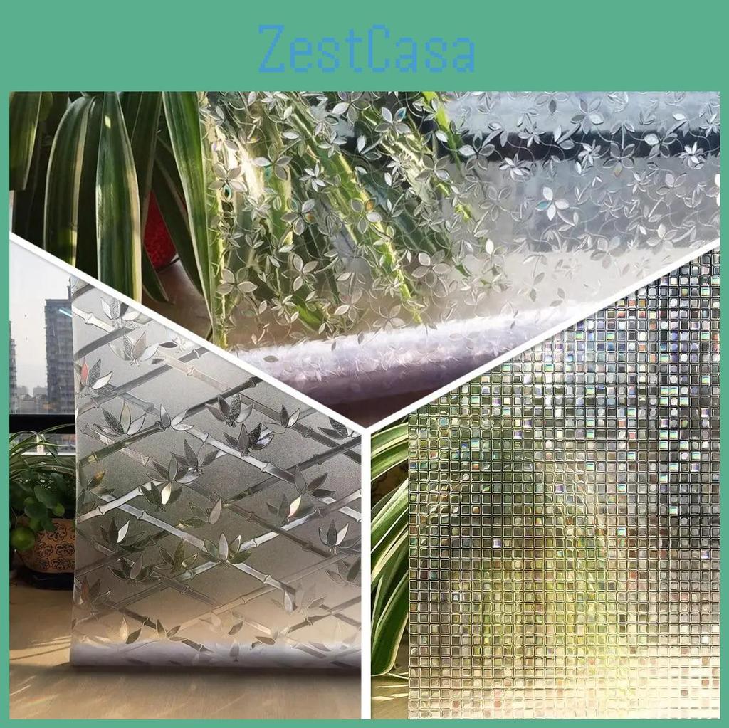 Rainbow Privacy 3d Film Window Mosaic Decoration Static Cling Adhesive Film Uv Blocking Heat Control Stained Glass Stickers