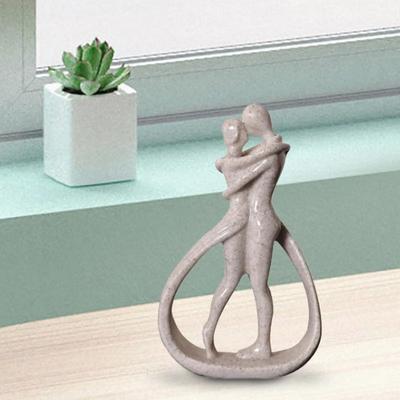 Resin Couple Statue Lovers Sculpture Desktop Ornament for Bedroom Living Room