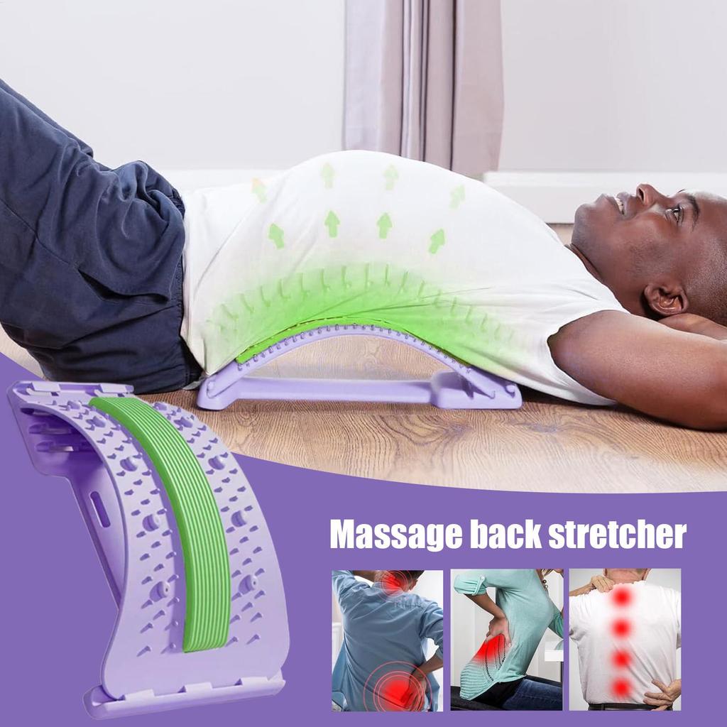 Rückenstrecker 3-stufig verstellbar Unterer Rückenmassagegerät Verstellbares rutschfestes Lendenmassagegerät zur Körperregeneration Muskelentspannung Yoga