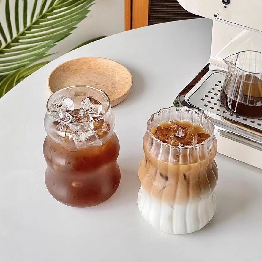 Simple Thickened Milk Juice Cup Borosilicate Glass Cloud Cup Household Transparent High Temperature Resistant Single Layer Glass