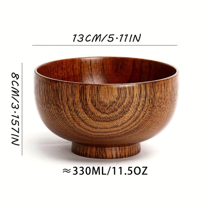 1pc Acid Jujube Wood Bowl - Heat-Resistant & Sturdy, Anti-Fall Design - Vintage Tableware for Camping & Home