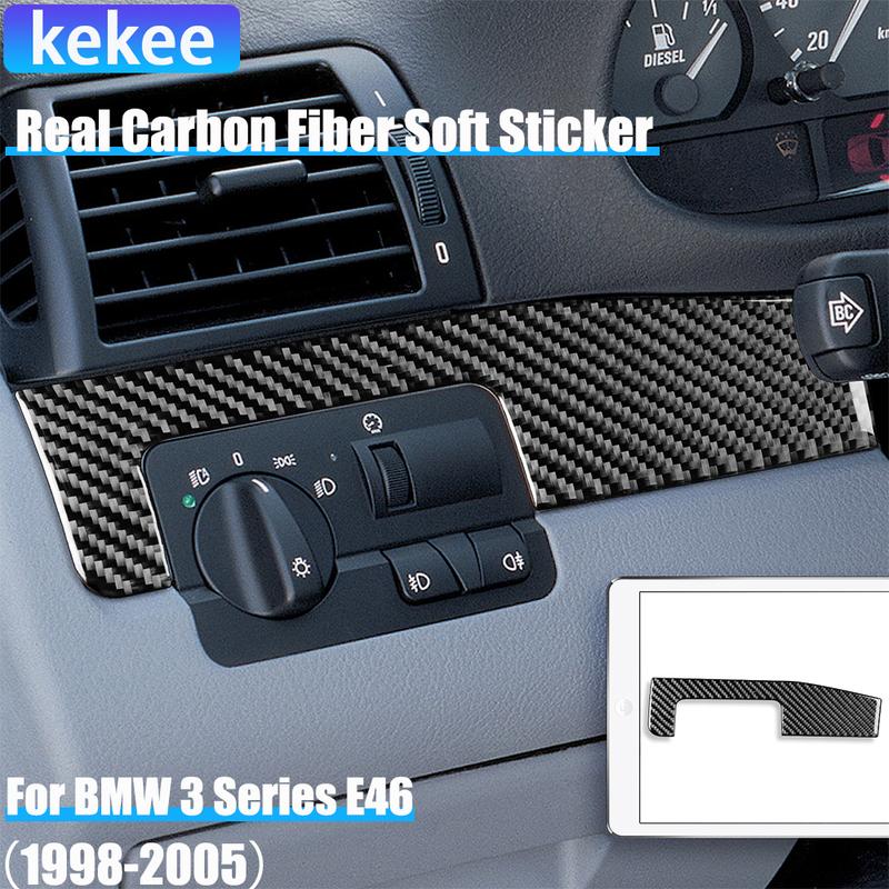 Real Carbon Fiber Car Accessories Driver Strip Cover Soft Sticker For BMW 3 Series E46 1998 1999 2000 2001 2002 2003 2004 2005