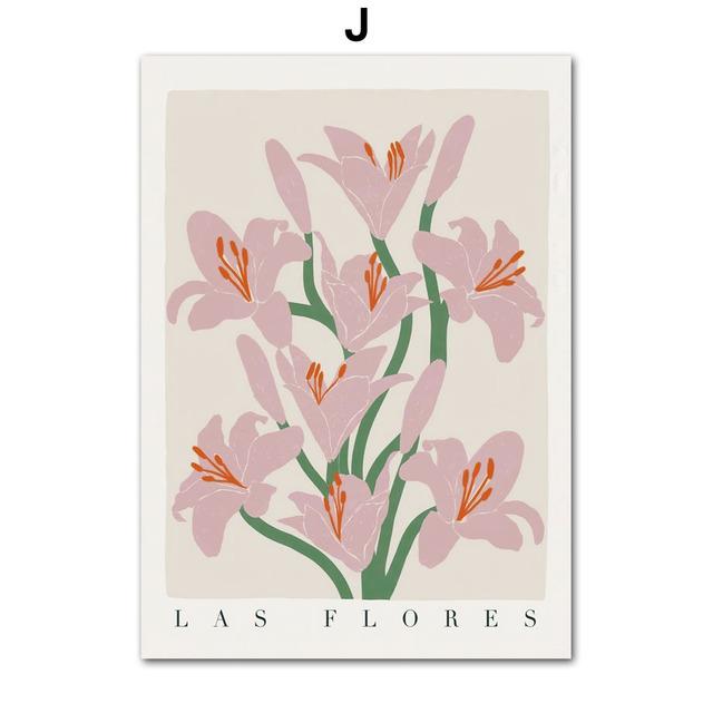 Abstract Las Flores Athens London Flower Market Wall Art CanvasPosters  Painting And Prints Wall Pictures For Living Room Decor