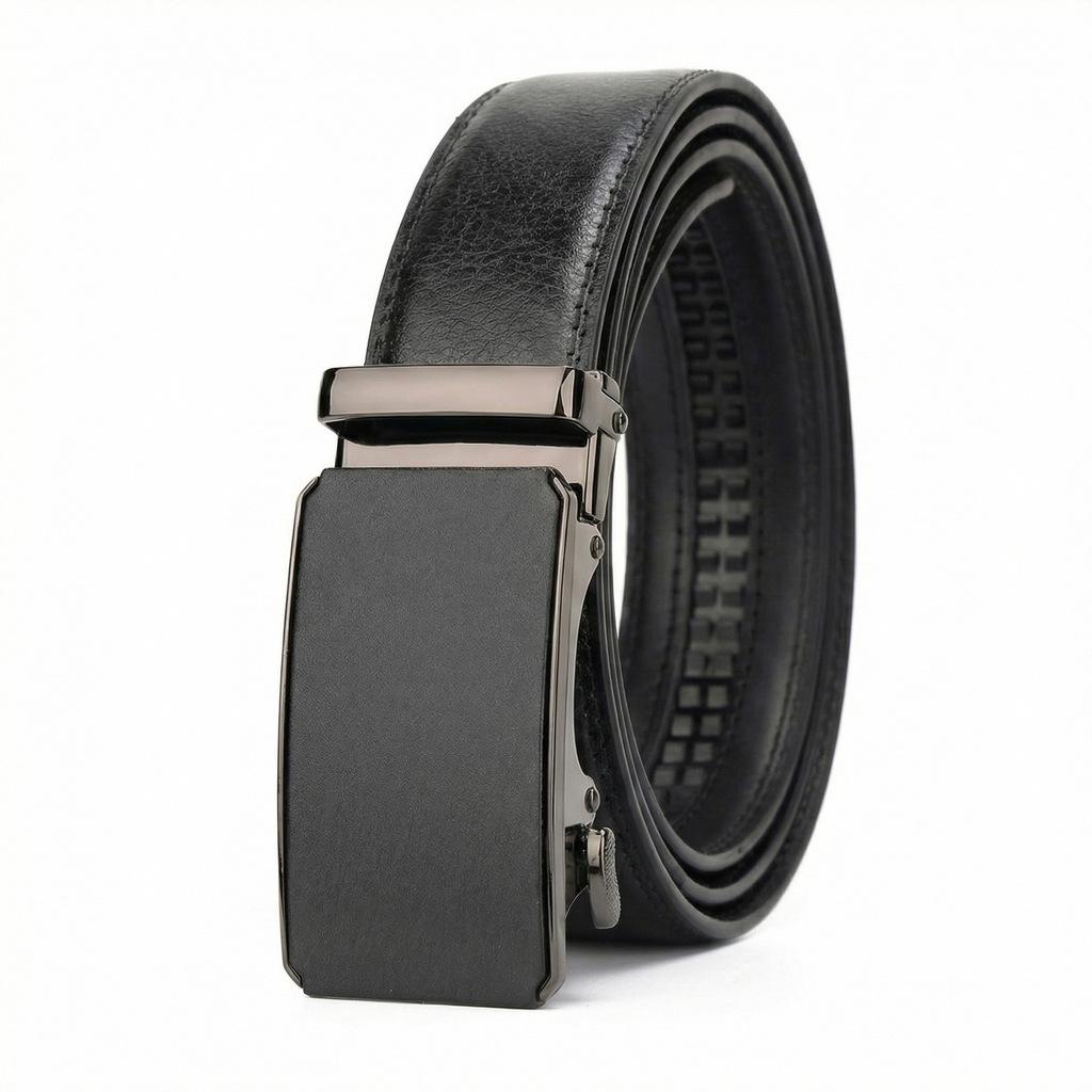 Men'S Belt Cowhide Automatic Buckle Casual High-End Leather Belt Middle-Aged And Young Business New Versatile Belt