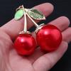 New Delicious Red Cherry Bag Charms Keychain Summer Fruits Cherries Pendant Keyring For Women Men Bag Accessories Jewelry Gift