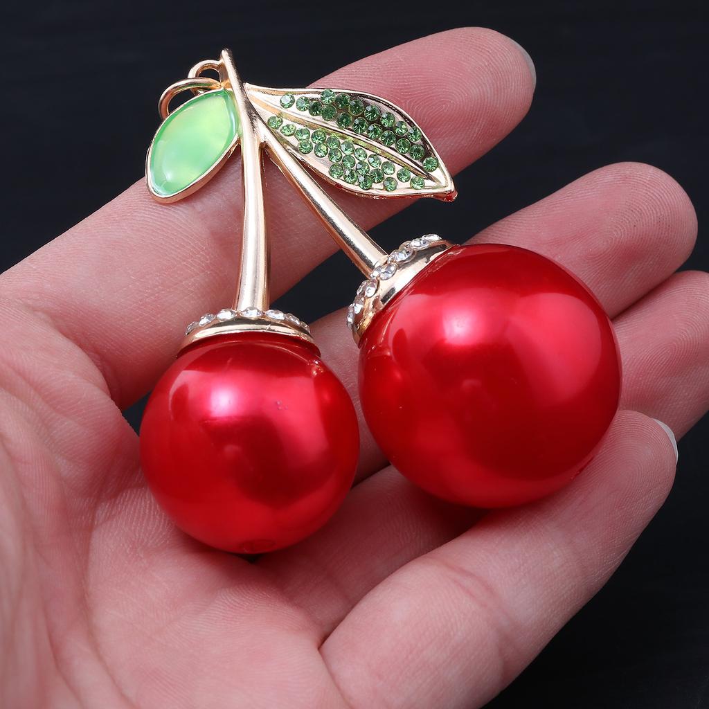 New Delicious Red Cherry Bag Charms Keychain Summer Fruits Cherries Pendant Keyring For Women Men Bag Accessories Jewelry Gift
