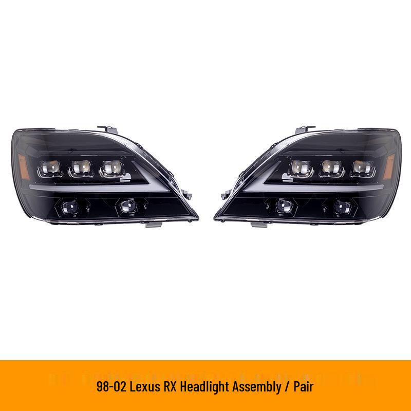 Upgraded Headlight Assembly for 98-02 Lexus RX: Sequential LED DRLs & Projector Lenses