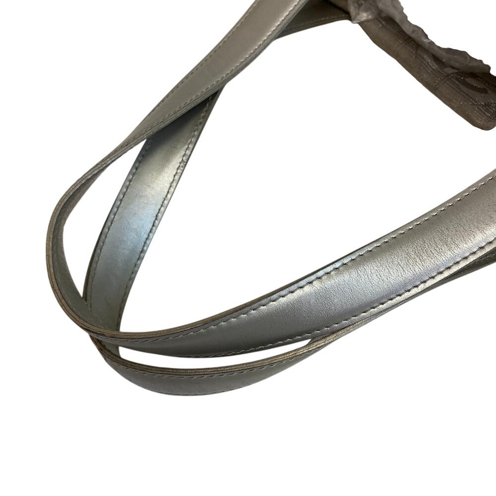 CHANEL New Travel Line MM canvas Tote Bag Silver canvas Used