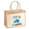Beach Bag - PLANETEE - Jute with Pocket Referee I Can't - Cotton - 43x33 Cm - Printed In France