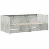 Daybed with Drawers Gray 90 x 200 cm Particleboard
