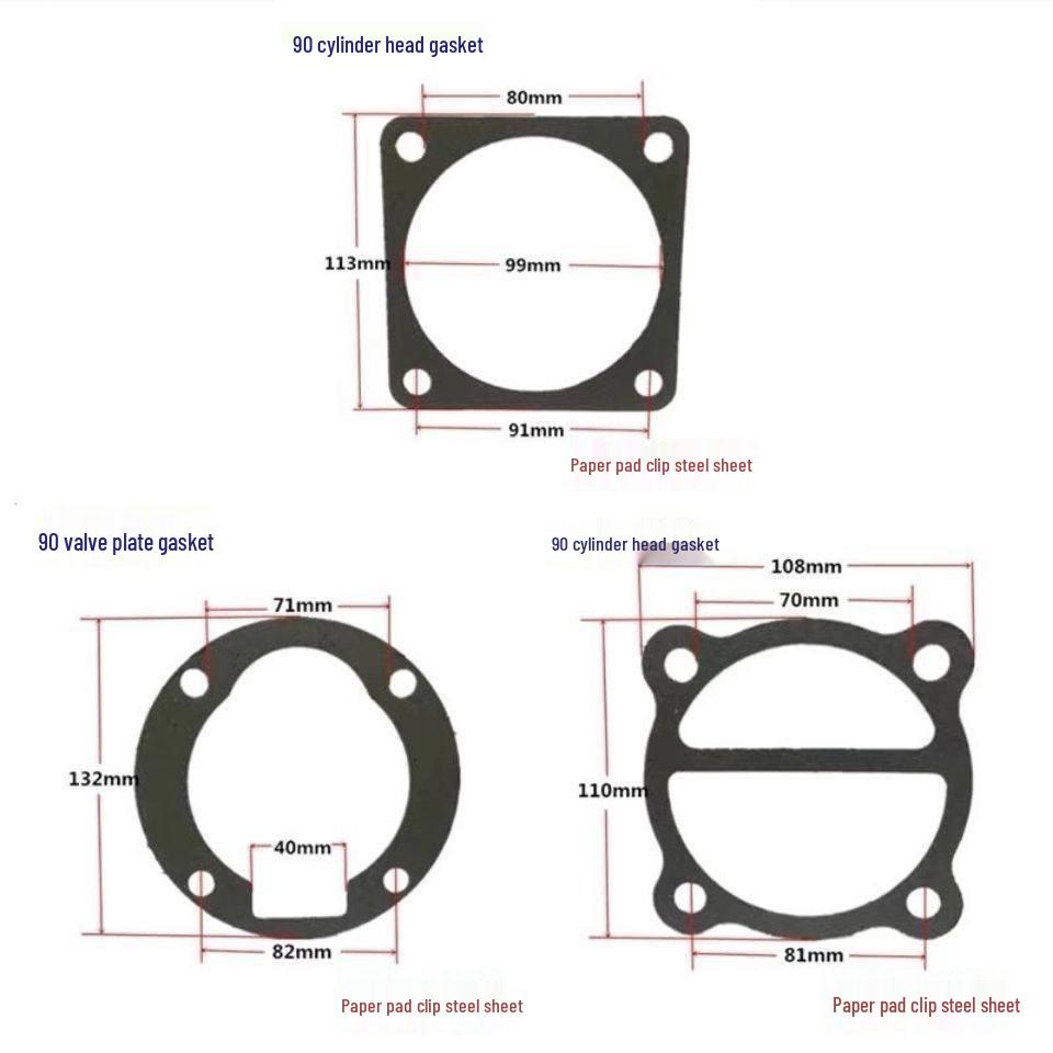 0.9 Air Pump Piston Kit: Sealing Gasket, Cylinder Head, Valve, Steel Wire Gasket