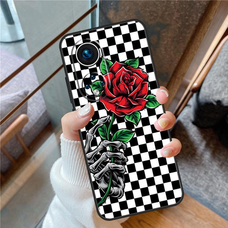 Checkerboard Sunflower For Honor Magic 8 Pro 5 6 7 Lite Case Cover For Honor 90 70 50 400 200 X8a X8b X9a X9b X9c