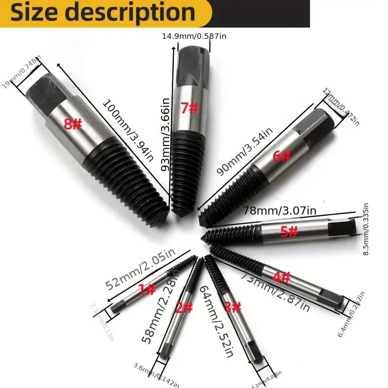 5/6Pcs Screw Extractor Metal Drill Bit Set Damaged Screws Remover Extractor Woodworking Tools Broken Bolt Water Pipe Extractor