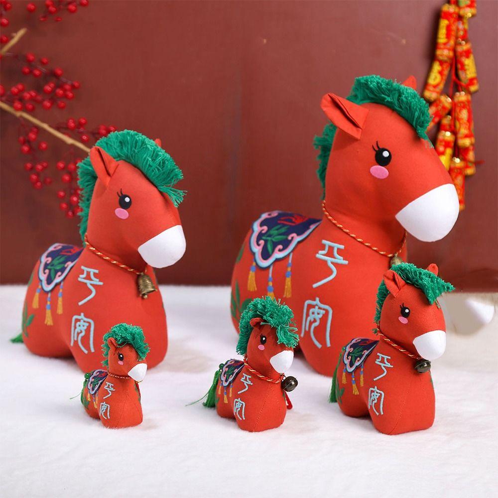 Embroidered 2026 Horse Stuffed Toys 12/15/22/32cm New Year Mascot Pony Plush Doll  Festival Gift