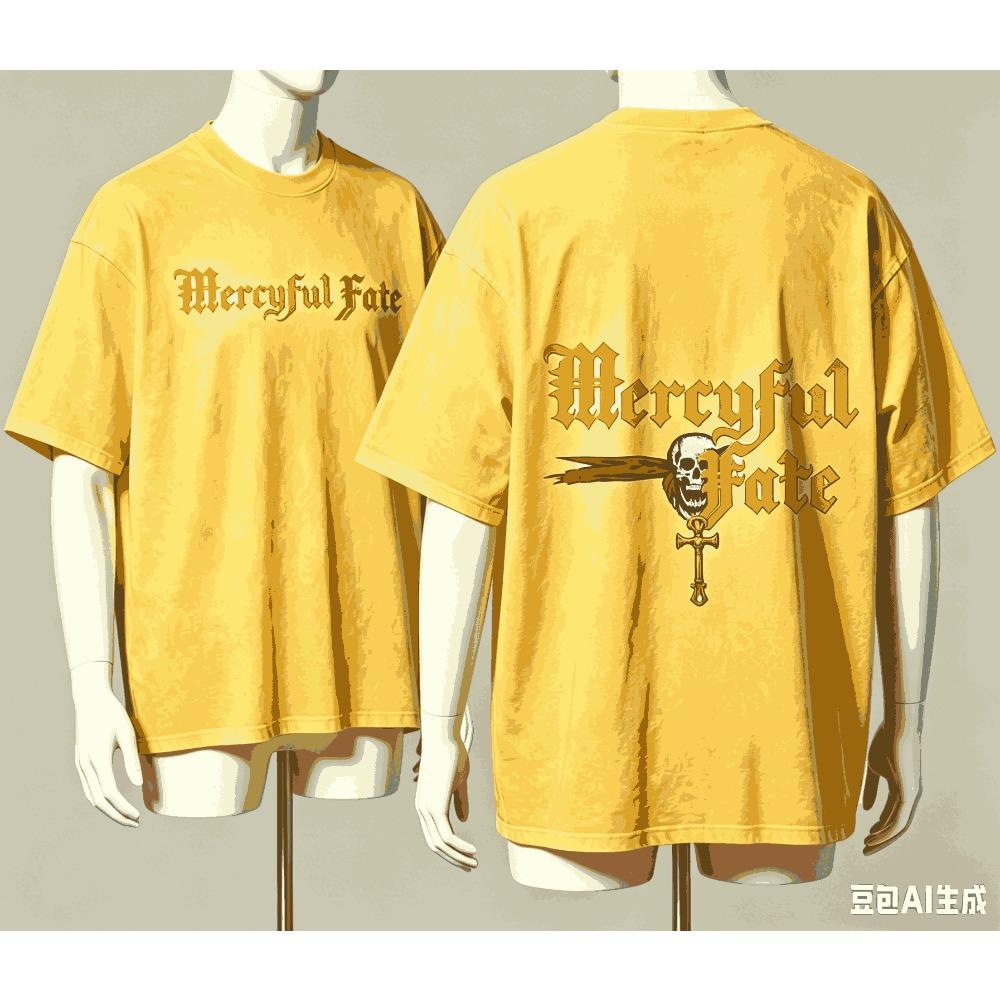 Mercyful Fate pour T-shirt Cadeau Fan Hommes Femmes Harajuku Surdimensionné Unisexe Manches Courtes Streetwear haute qualité Couples Classique doux Mode Rétro