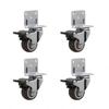 4pcs L-shaped Furniture Casters Wheels Soft Rubber Swivel Caster Quite Roller Wheels for Trolley Baby Crib Bed Wheels Accessory