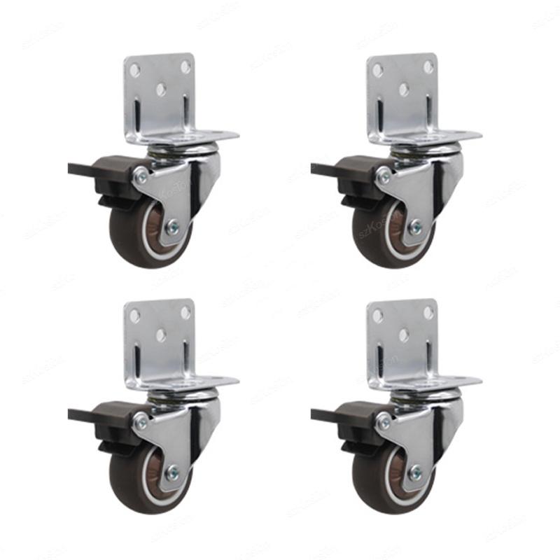 4pcs L-shaped Furniture Casters Wheels Soft Rubber Swivel Caster Quite Roller Wheels for Trolley Baby Crib Bed Wheels Accessory