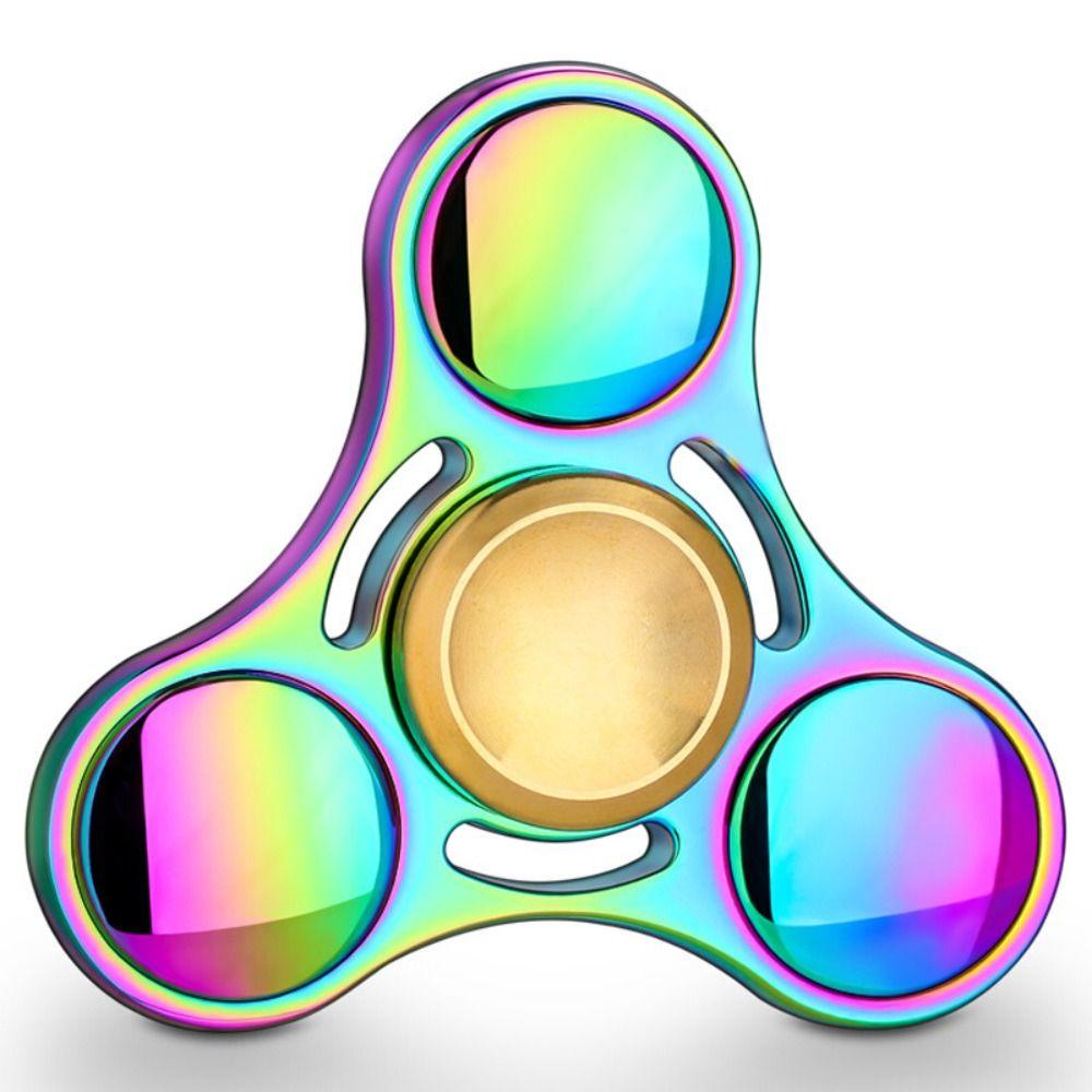 Plating Colorful Fingertip Gyroscope Copper Cap Fingertip Toy Sensory Toy Hand Spinner  School