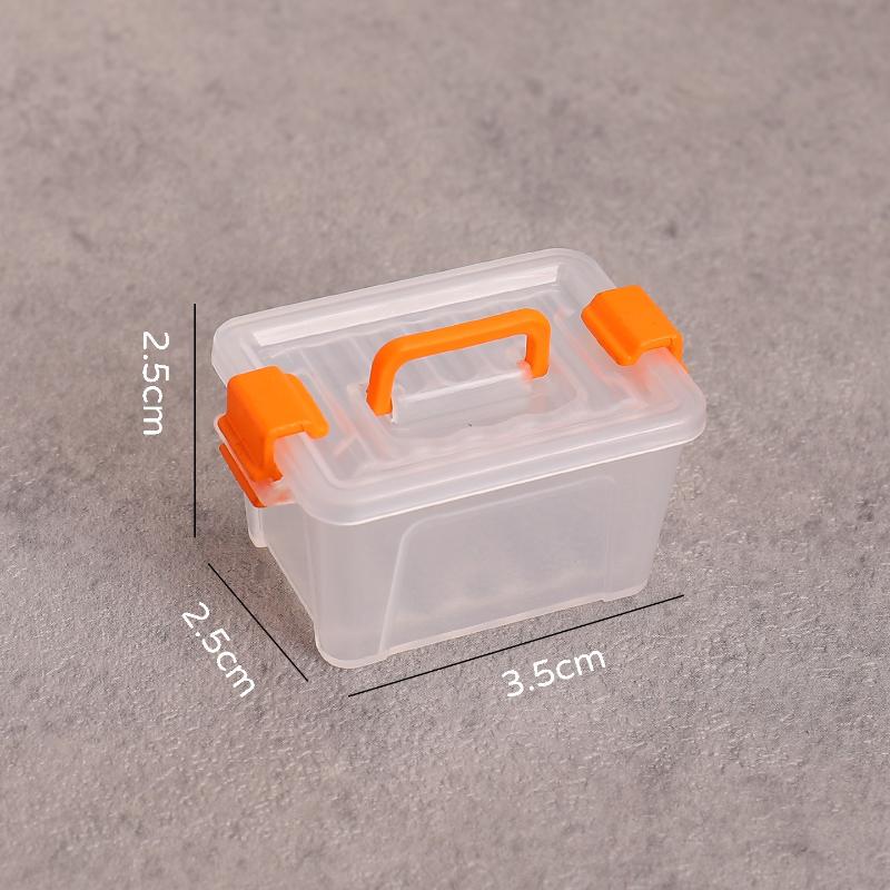 

5Pcs Dollhouse Mini Storage Box Clear Toolbox Model Dollhouse Home Home Decoration Dolls House Micro Scene Decor Props оранжевый