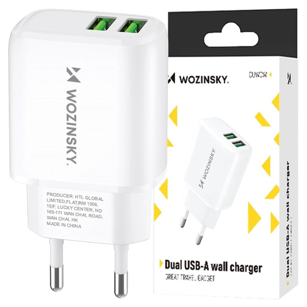 Ładowarka Sieciowa Wozinsky Cuwcw 2,4A 2 X Usb-A - Biała
