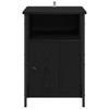 Nightstand Black Oak Effect 40 X 42 X 60 Cm Engineered Wood
