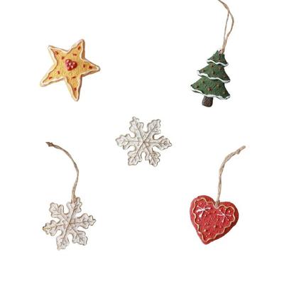 Christmas Refrigerator Magnet Snowflake Star Heart Shape Hanging Pendant Holiday Decoration Waterproof Party Enhancement