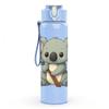 1PC Cute Floral Koala Bear 750ml Color Plastic Sports Water Bottle Leakproof Flip Straw Lid Suitable for Sports Office Home Use