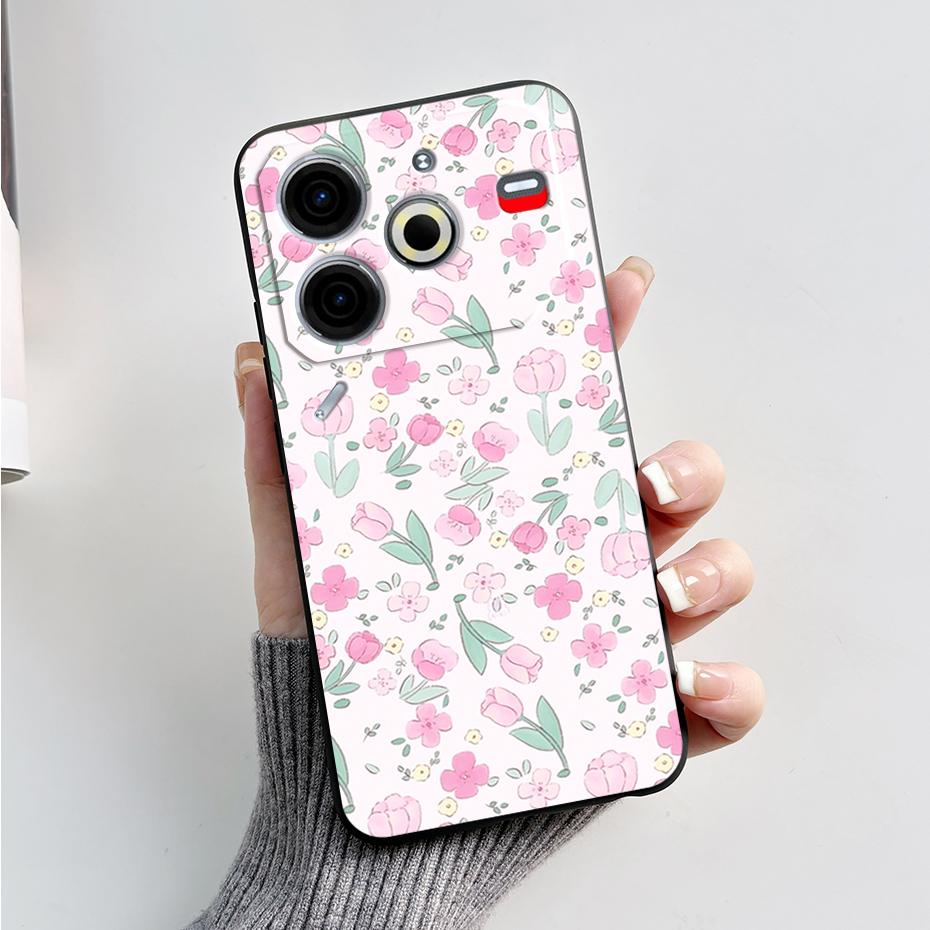 6.78" For Tecno Pova 6 Neo Case Pova6 Neo Back Cover Stylish Pattern Black Silicone Soft Phone Cases For Tecno Pova 6 Neo Fundas