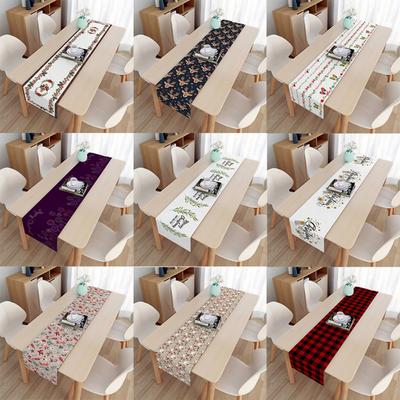 2 pièces Drapeau de Table de Noël Serviette de Table Tissu Lin Cadeaux de Fêtes Nordiques Meuble TV Lit Drapeau Housse en Tissu