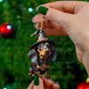 Adorable Cartoon Christmas Hat Dog Pumpkin Dachshund Car Hanging Ornament Acrylic