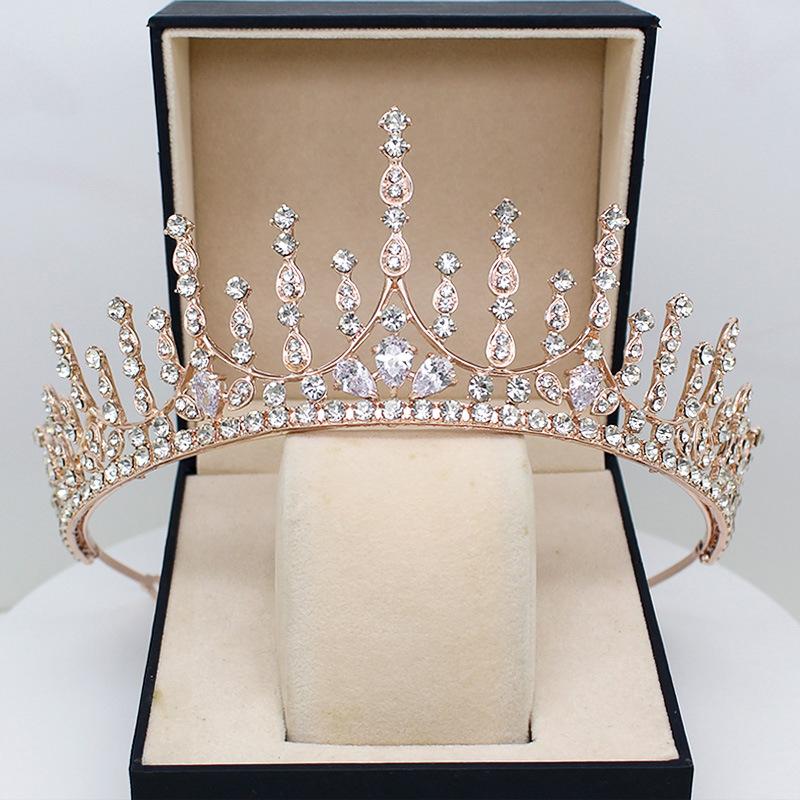 Children's Crown Tiara Girls New Crown Crystal Hair Hoop Model Catwalk Hair Accessories Princess Hairpin
