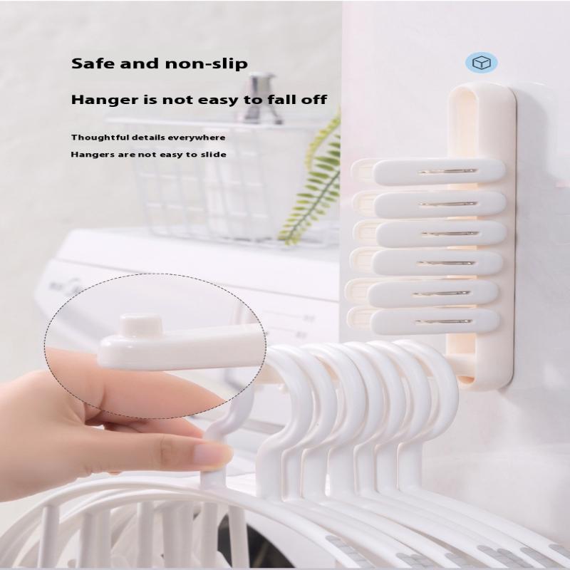 Folding Hanger Storage Rack No Punching Wall Hanging Home Balcony Dormitory Wardrobe Drying Rack Clothespin Collector