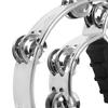Tambourine Metal Jingles Hand Held Percussion Half-Moon Tambourine for Kid-Early Education,Adult,KTV,Party Entertainment