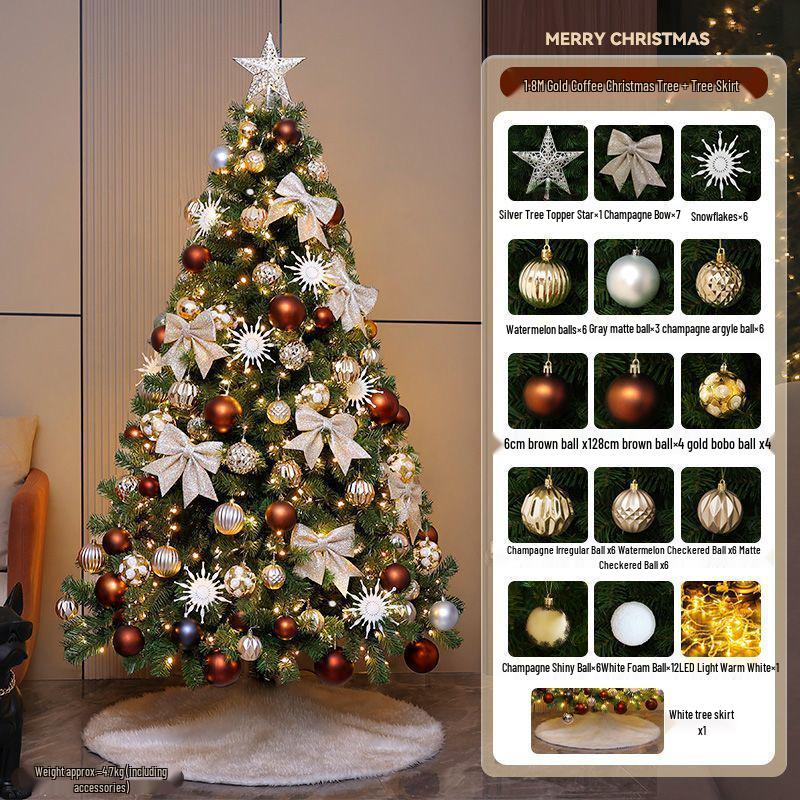 2025 White Flocked Snowy Christmas Tree Set with DIY Ornaments for Home Living Room