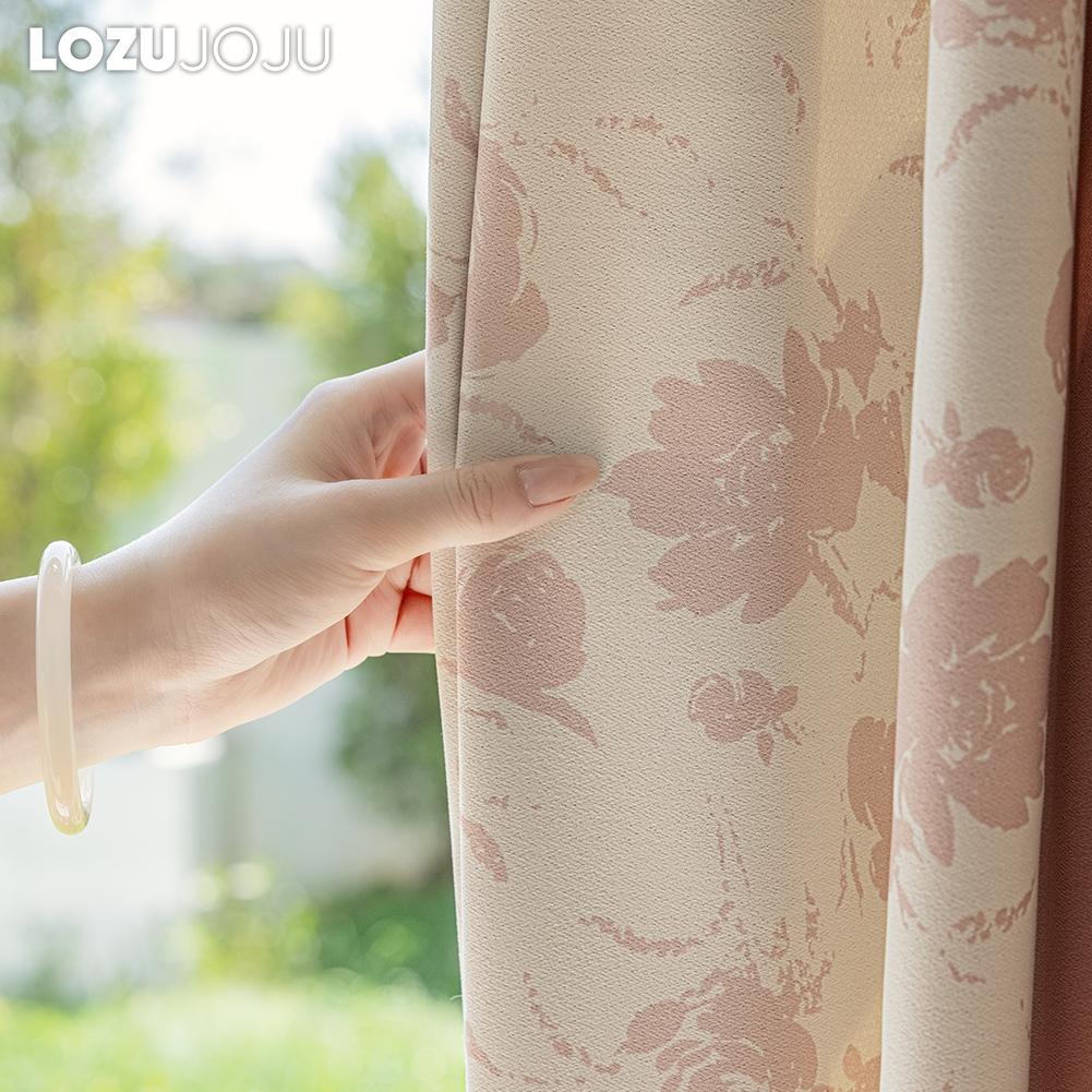 1PC LOZUJOJU 70-80% Blackout Romantic Rose Print Side Panel Blackout Curtains for Bedroom Living Room Home Decor