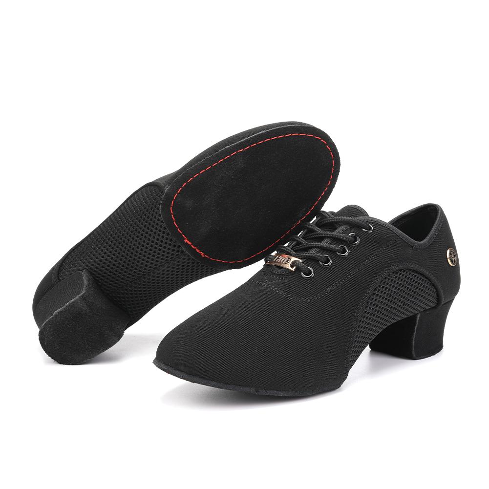 Scarpe da ballo latino in tessuto Oxford per ballo quadrato Scarpe da ballo traspiranti Scarpe da ballo da competizione per ballo jazz da sala per adulti da donna