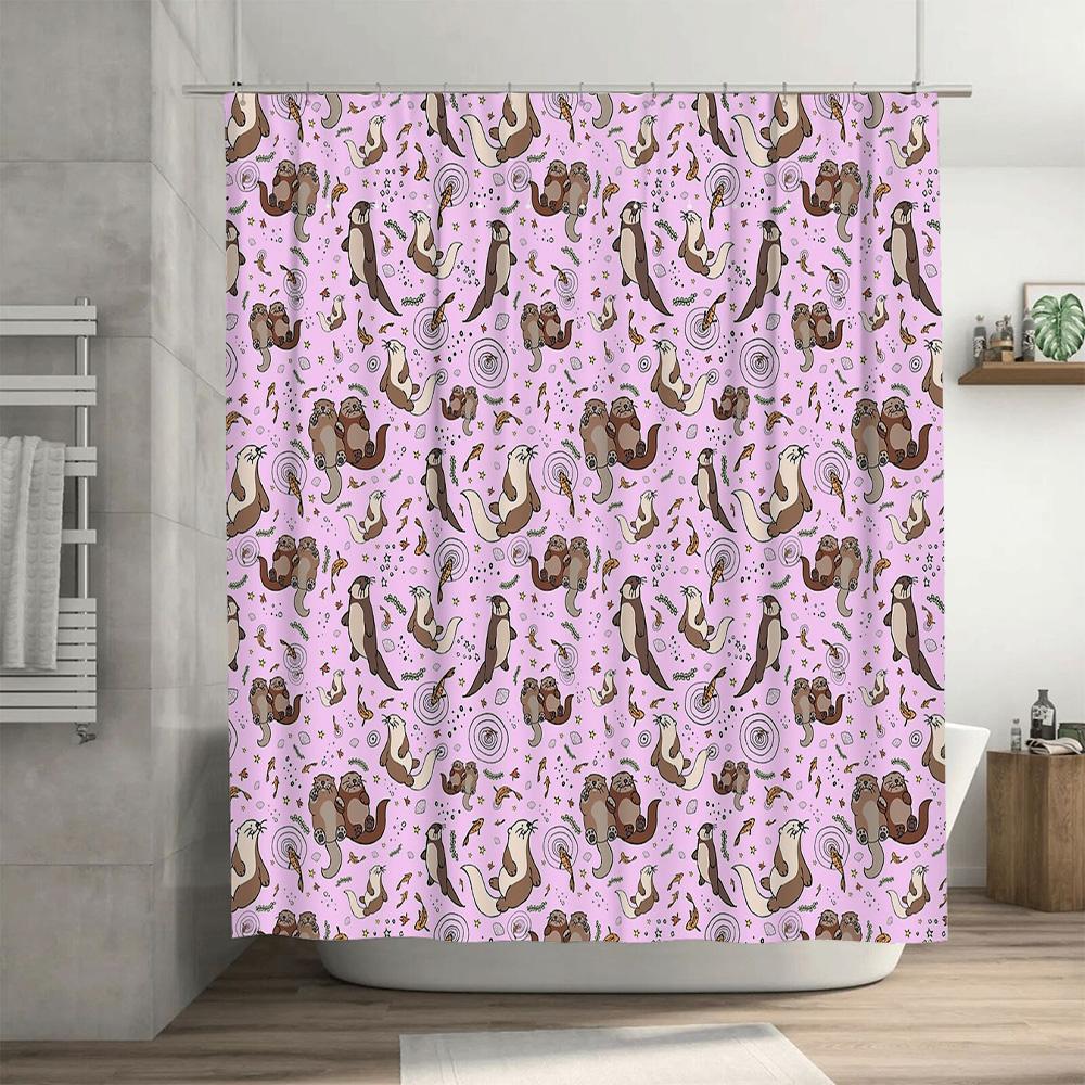 Cute Dachshund Dog Shower Curtain Waterproof Bath Decor German Hound Bathroom Set Vintage Pet Lover Gift Home Textile