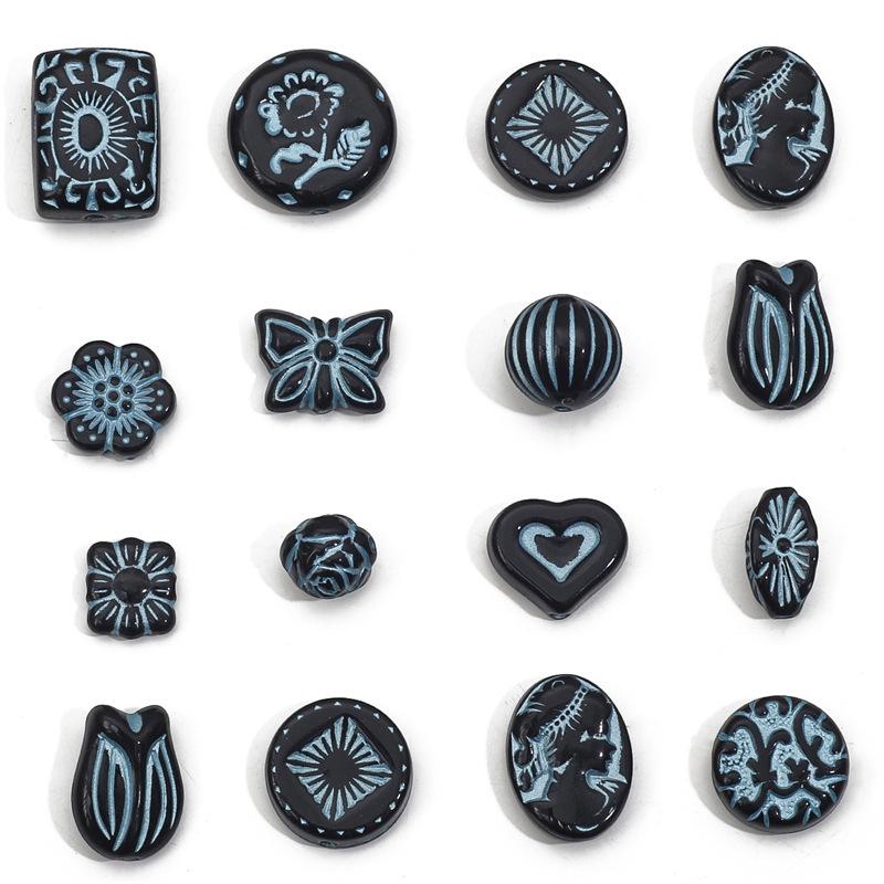 Handmade Acrylic Baroque Retro Beads: Round & Flat Beads for DIY Bracelet & Necklace Jewelry