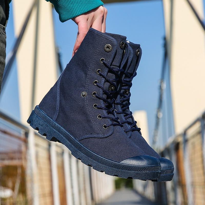 Scarpe da Escursionismo da Esterno per Uomo Sneakers Alte in Tela Stivali Tattici da Combattimento Scarpe da Uomo Sport di Arrampicata Scarpe da Trekking Antiscivolo