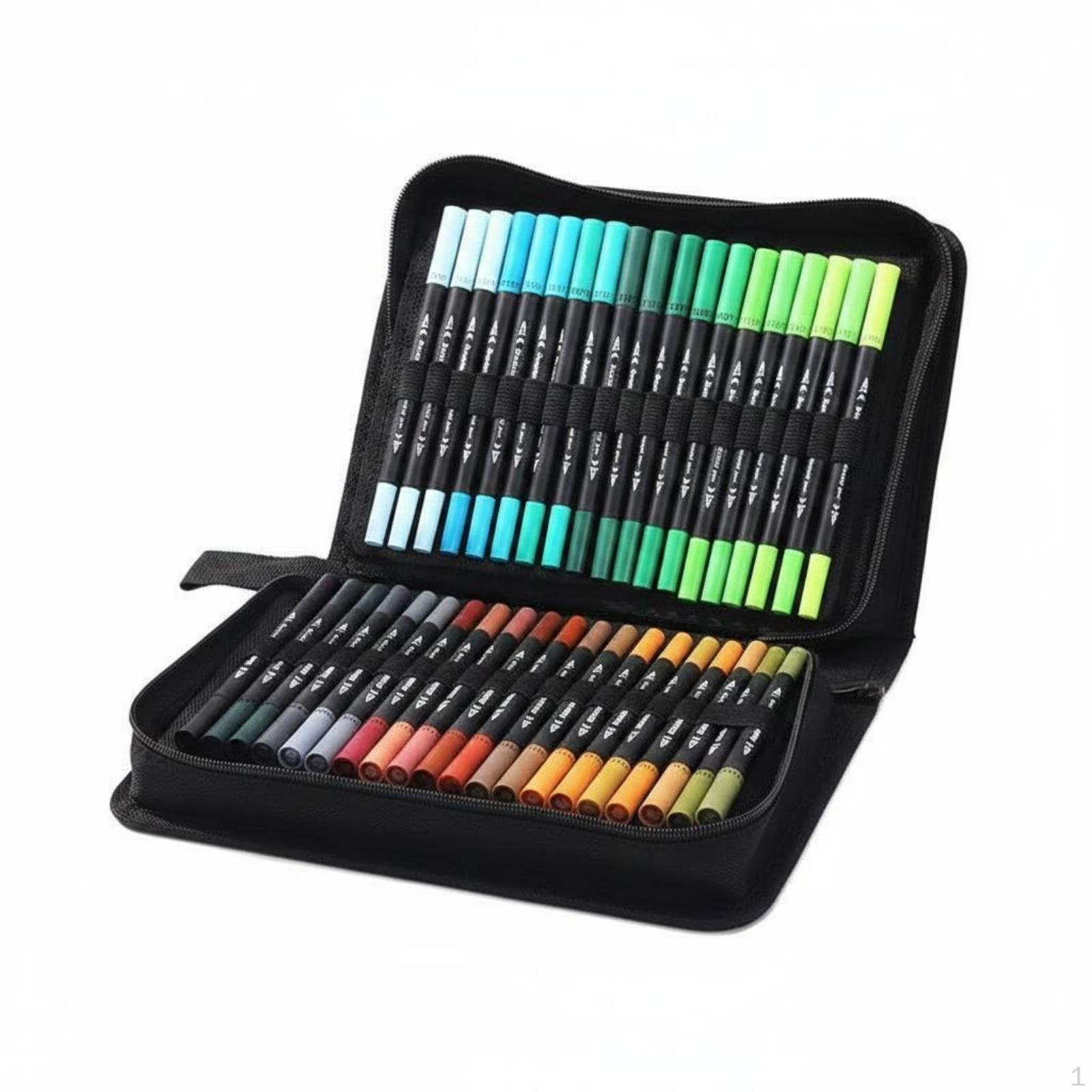 DoubleEnded Tip Marker Case Oxford Cloth Organizer Large Capacity Pen Bag for School, 100 Colors