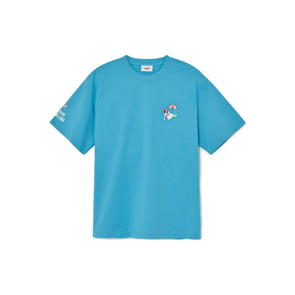 MLB Fun Life T Shirts Unisex Sky Blue Crew Neck Moderate Straight Fit 3ATSC0133-05TQS XS