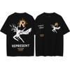 Trendy brand REPRESEN classic slogan printed male and female couples crew neck pullover cotton short-sleeved T-shirt high street