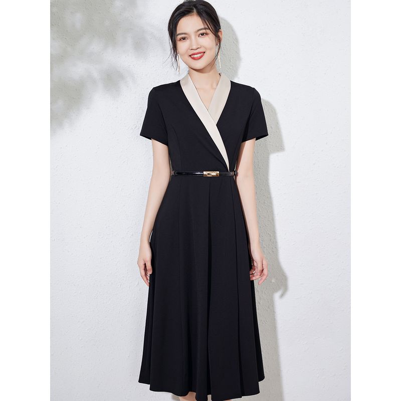 

Summer Fancy Slim Fit Black Dress Suit Collar Black M