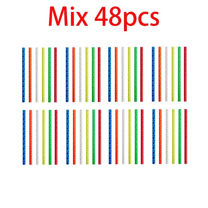 12/24/48PCS Bicycle Wheel Spokes Reflective Sticker Colorful Tube Warning Safety Light DIY Reflector Reflective Safety Kit