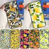 Summer Lemon and Leaf Case For Oppo A96 A76 A16 A74 A94 A54 S A57 A77 A58 A78 A98 A5 A9 A91 A15 A17 A52 A72 Cover
